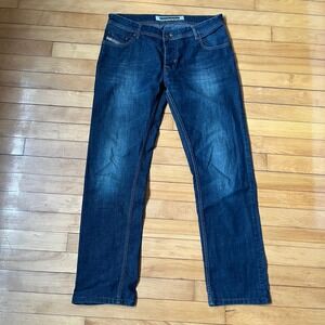 Diesel Industry Art 7704 Mens Straight Leg Jeans Dark Wash Made in Italy 34x30